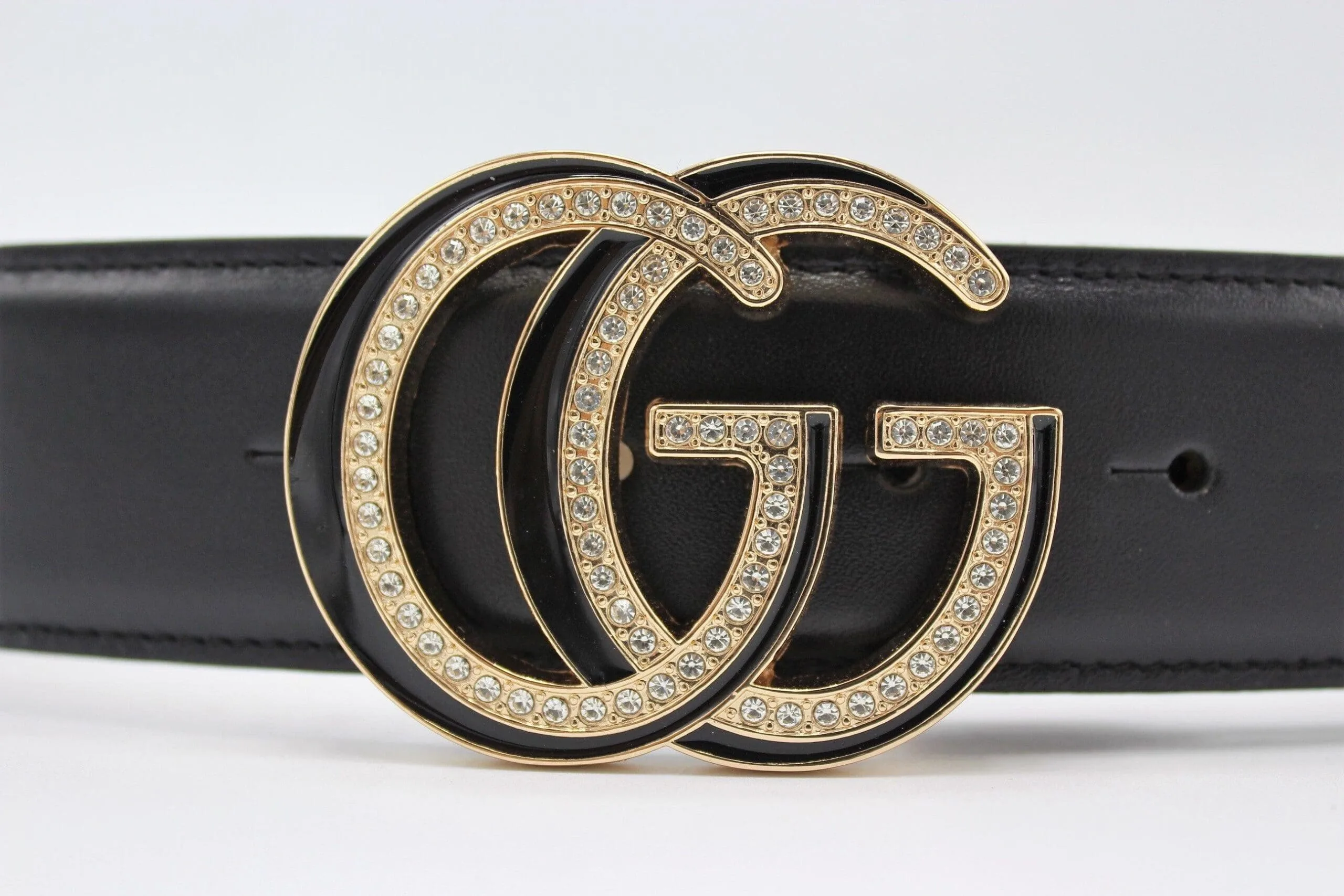 GG Diamond Buckle Leather Belt - Image 2