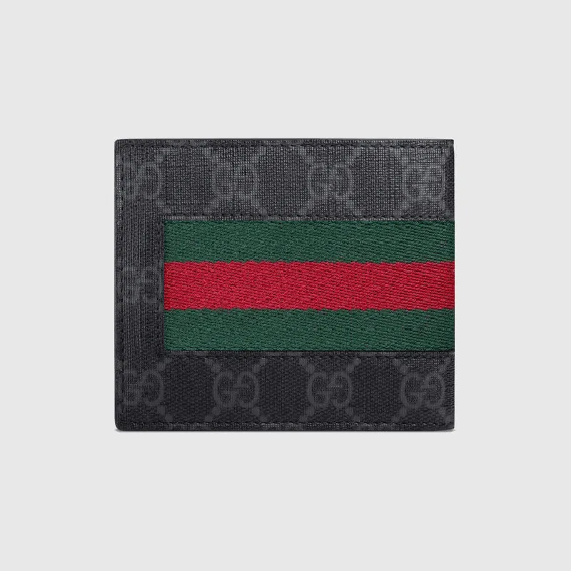 GG Grey Supreme & Green/Red Stripe Web wallet - Image 3