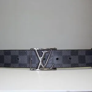 Alternative view of Grey & Black Damier Reversible Leather Belt