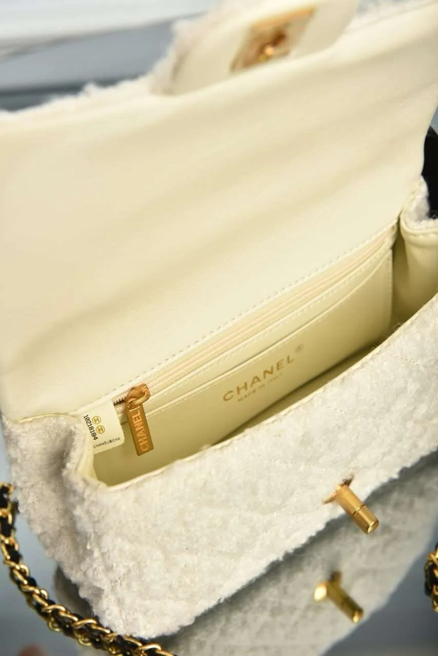 Mini Bag with Handle and Flap White - Image 9
