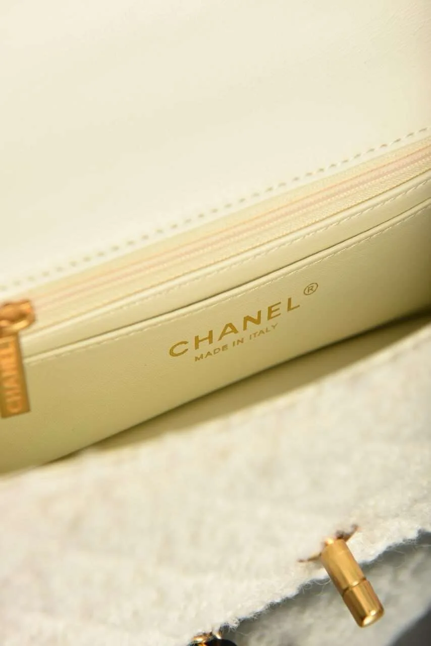 Mini Bag with Handle and Flap White - Image 11