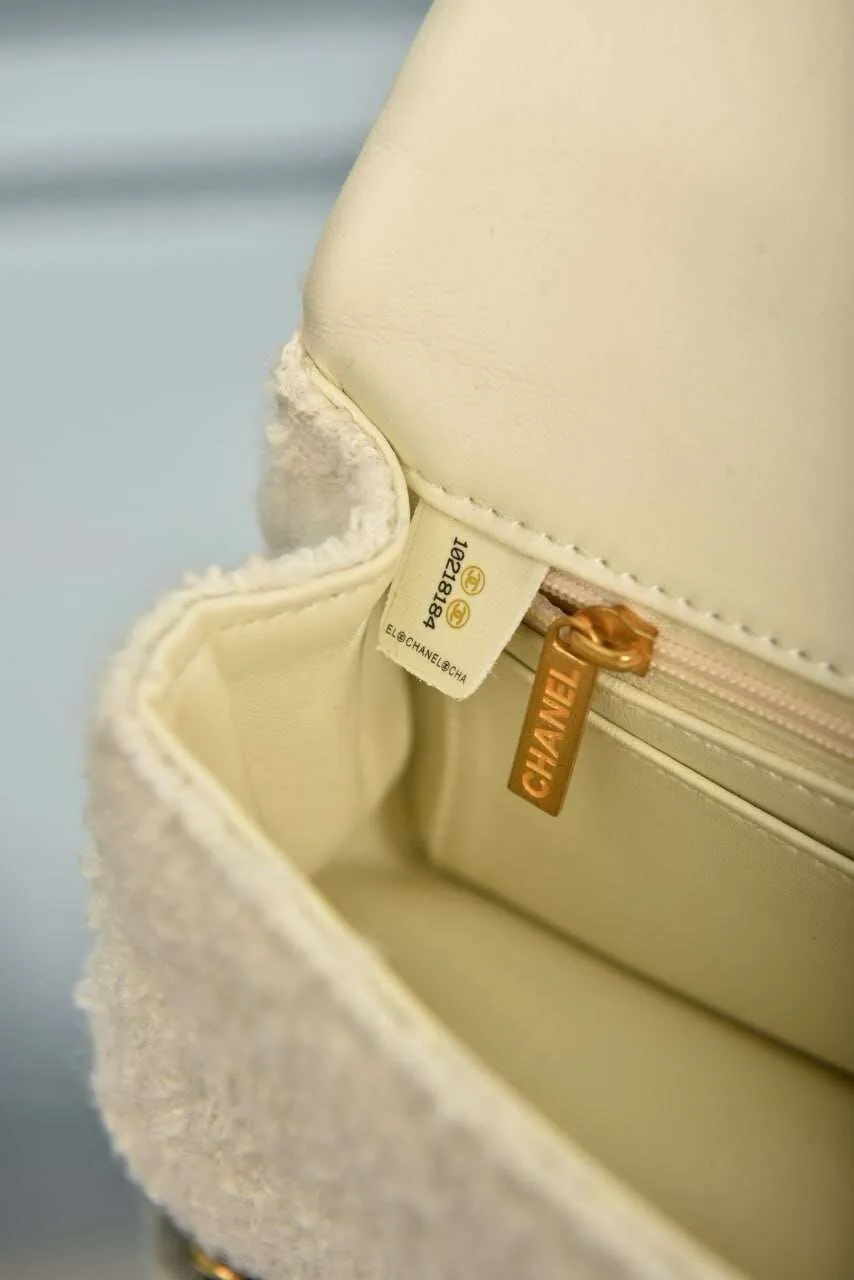 Mini Bag with Handle and Flap White - Image 10