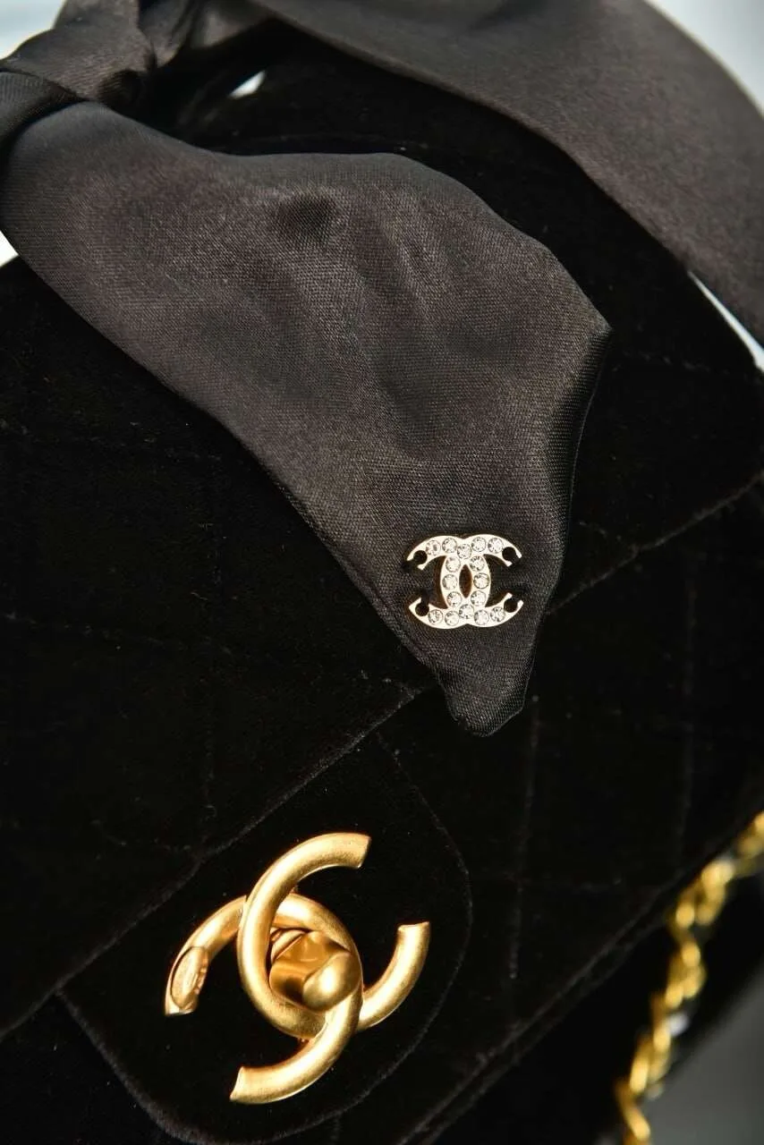 Black Mini Bag with Handle and Flap - Image 6