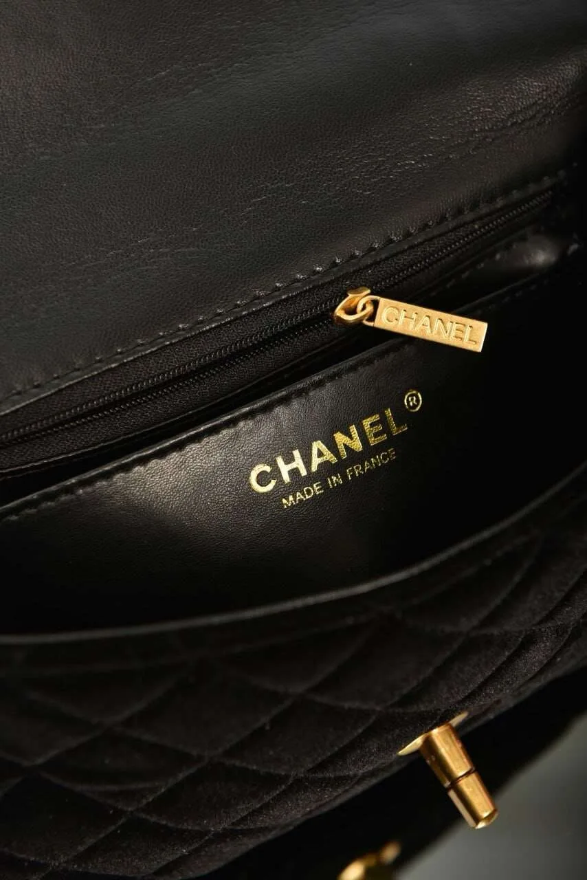 Black Mini Bag with Handle and Flap - Image 8