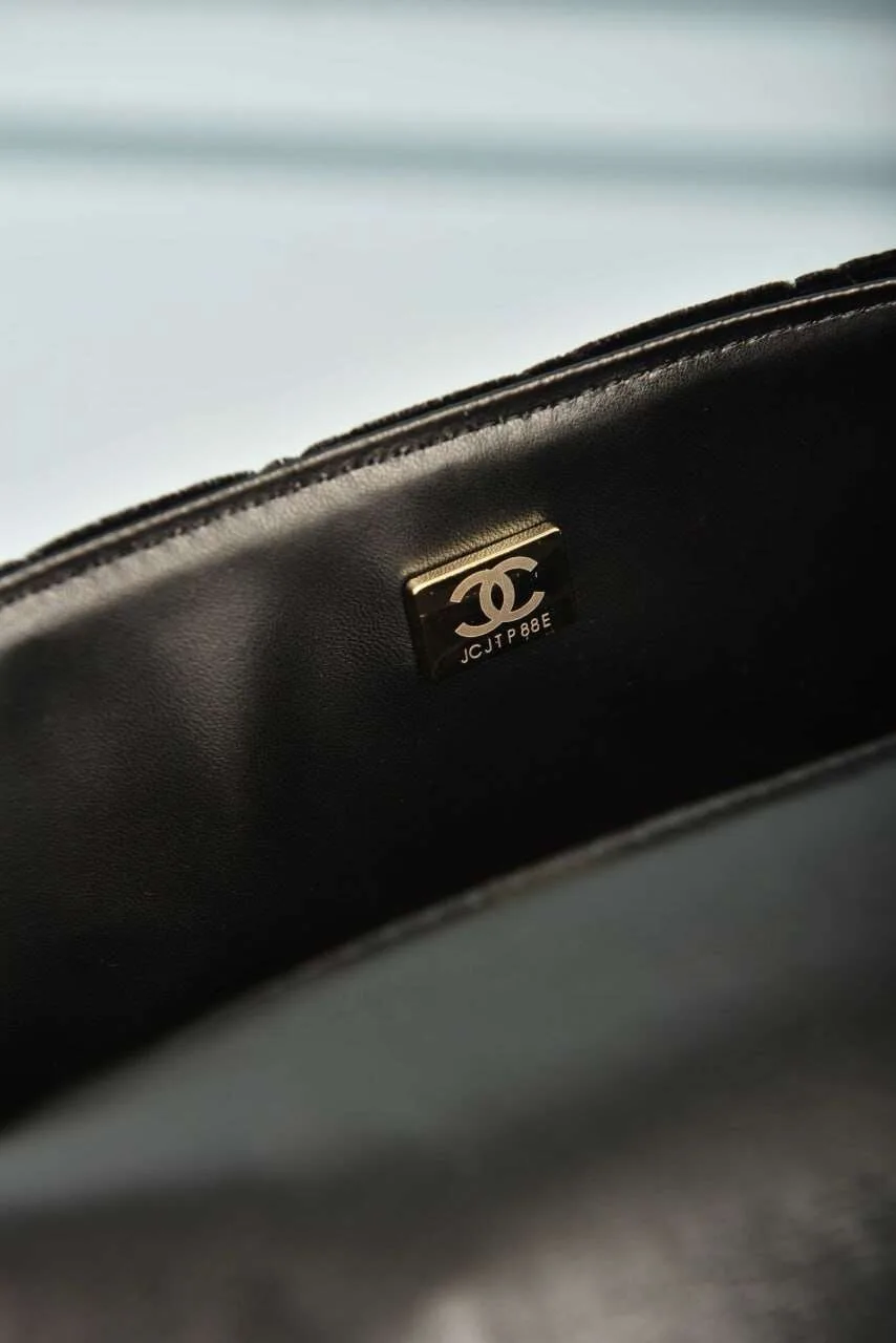 Black Mini Bag with Handle and Flap - Image 9