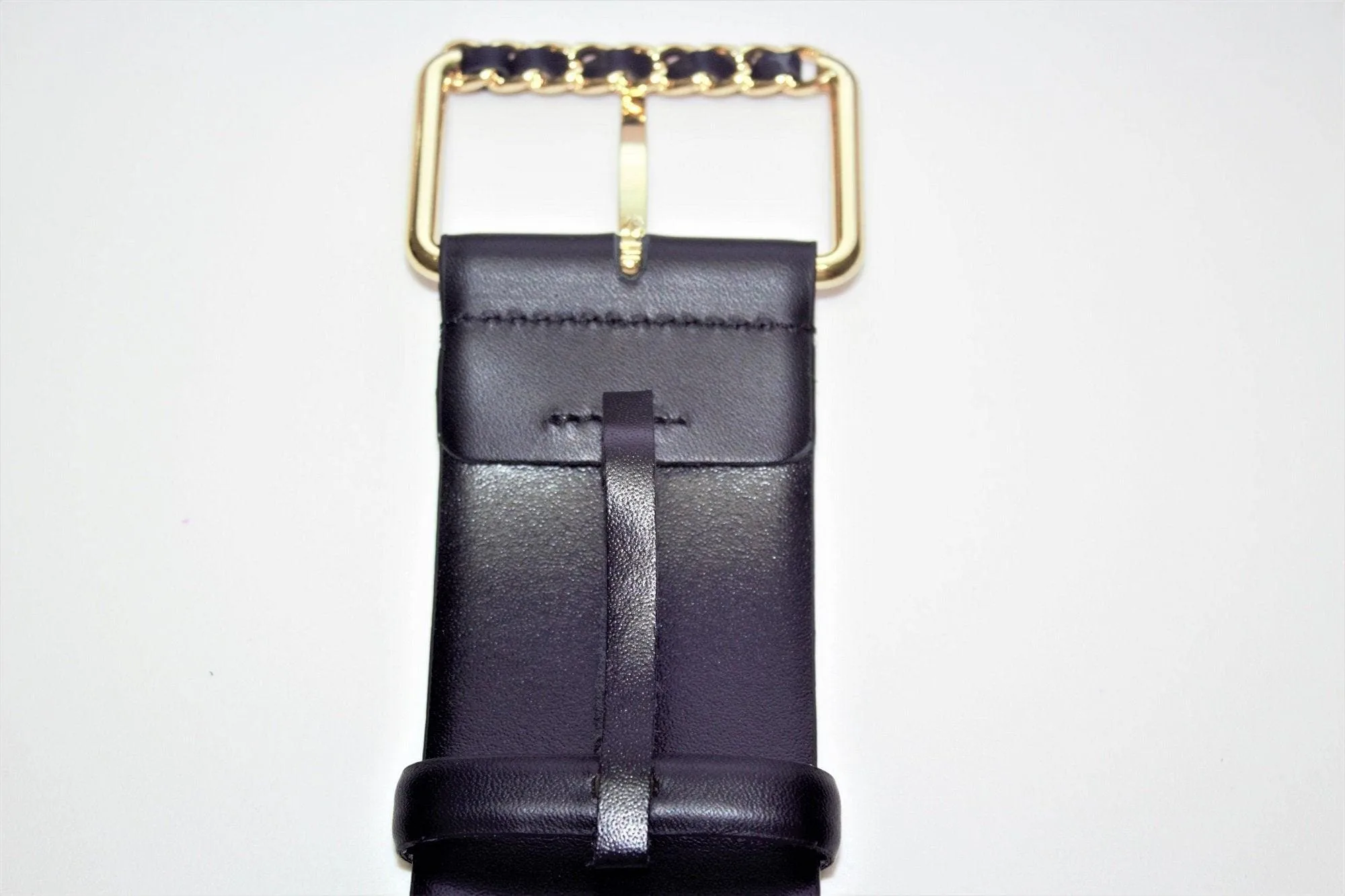 Larger Leather Belt Gold Buckle - Image 4