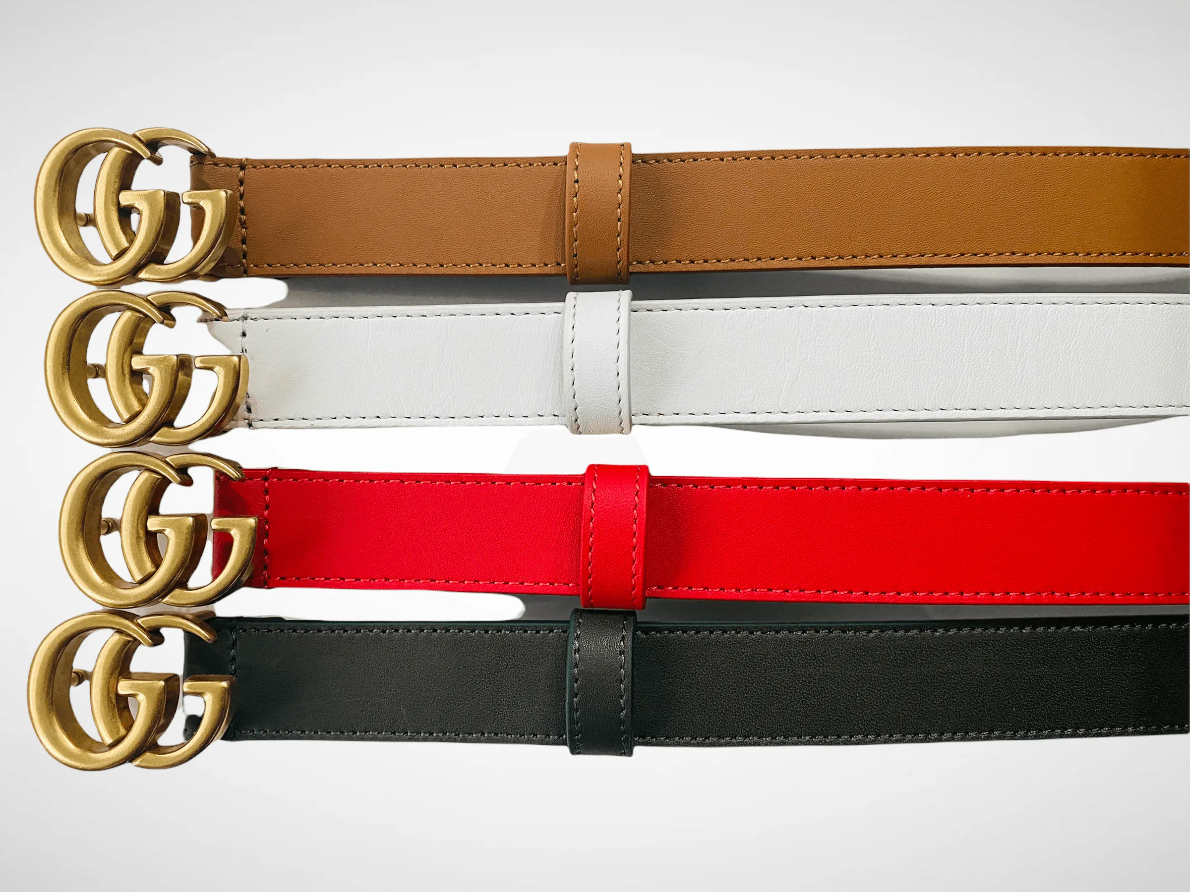Leather Belt Gold Buckle - Image 2