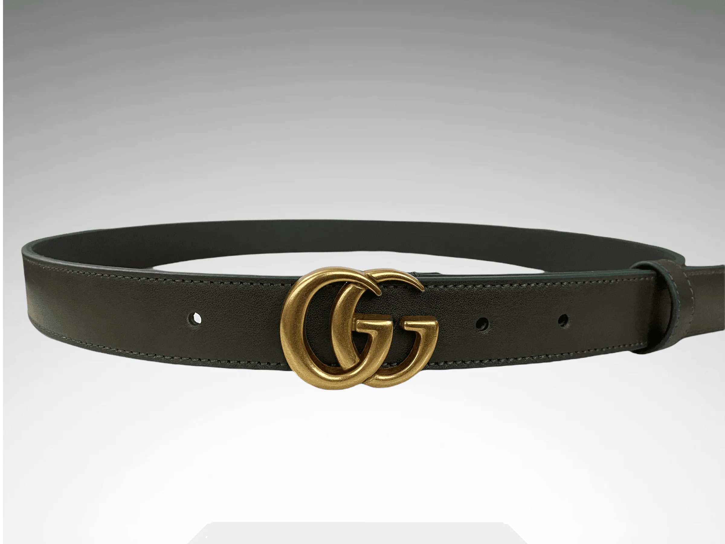 Leather Belt Gold Buckle - Image 6