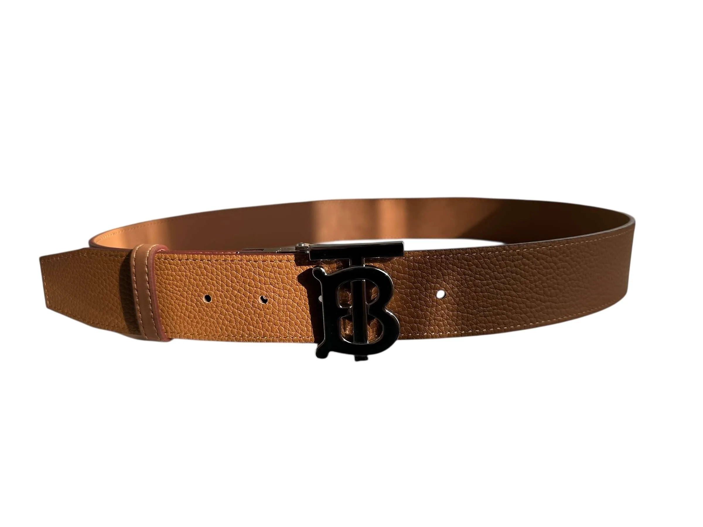 TB Brown Motif Leather Belt - Image 2