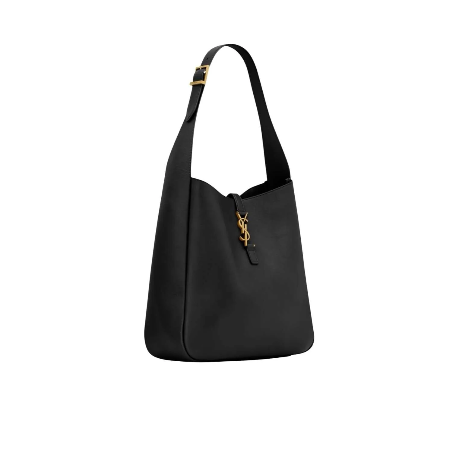 LE 5 À 7 SUPPLE LARGE IN GRAINED LEATHER BLACK - Image 2