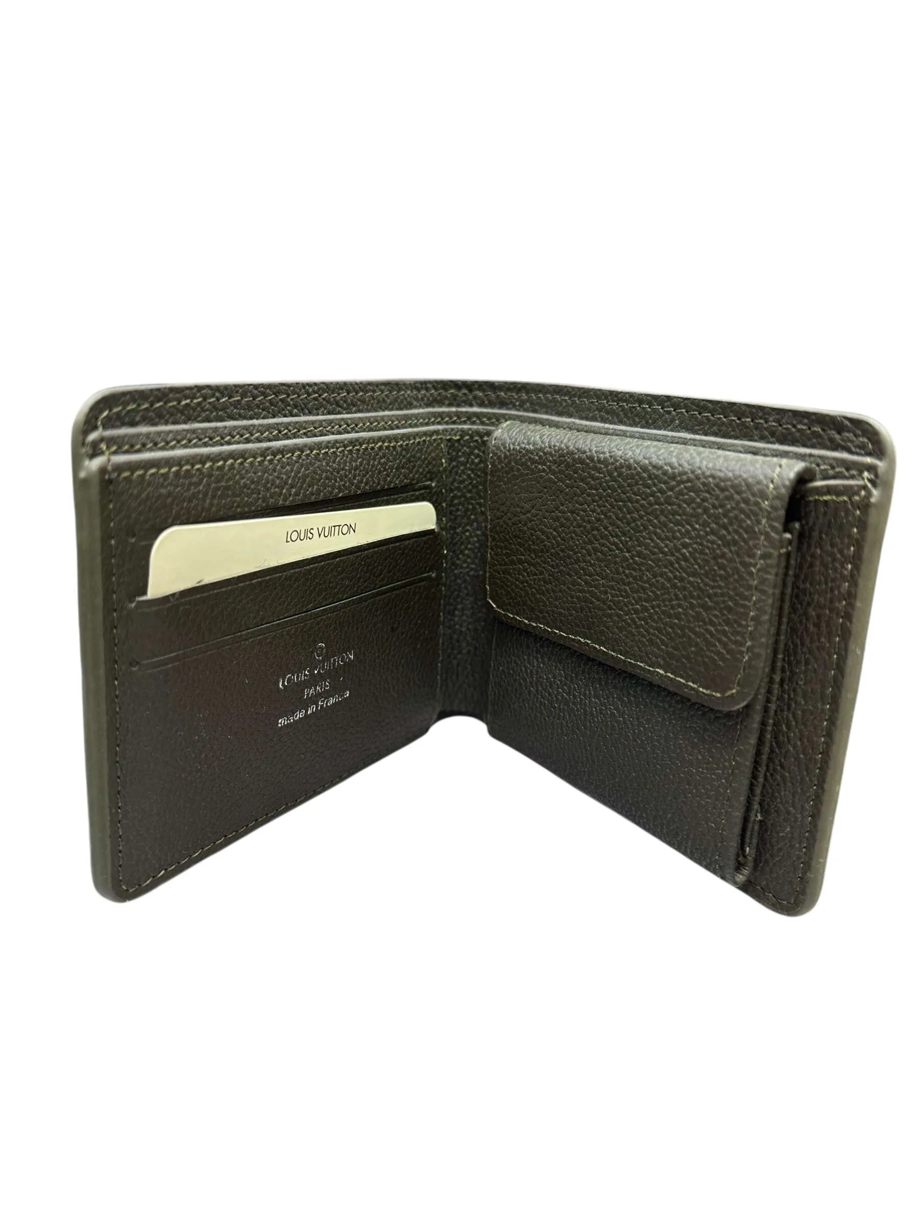 Amazing Khaki Green Monogram Leather Wallet - Image 2