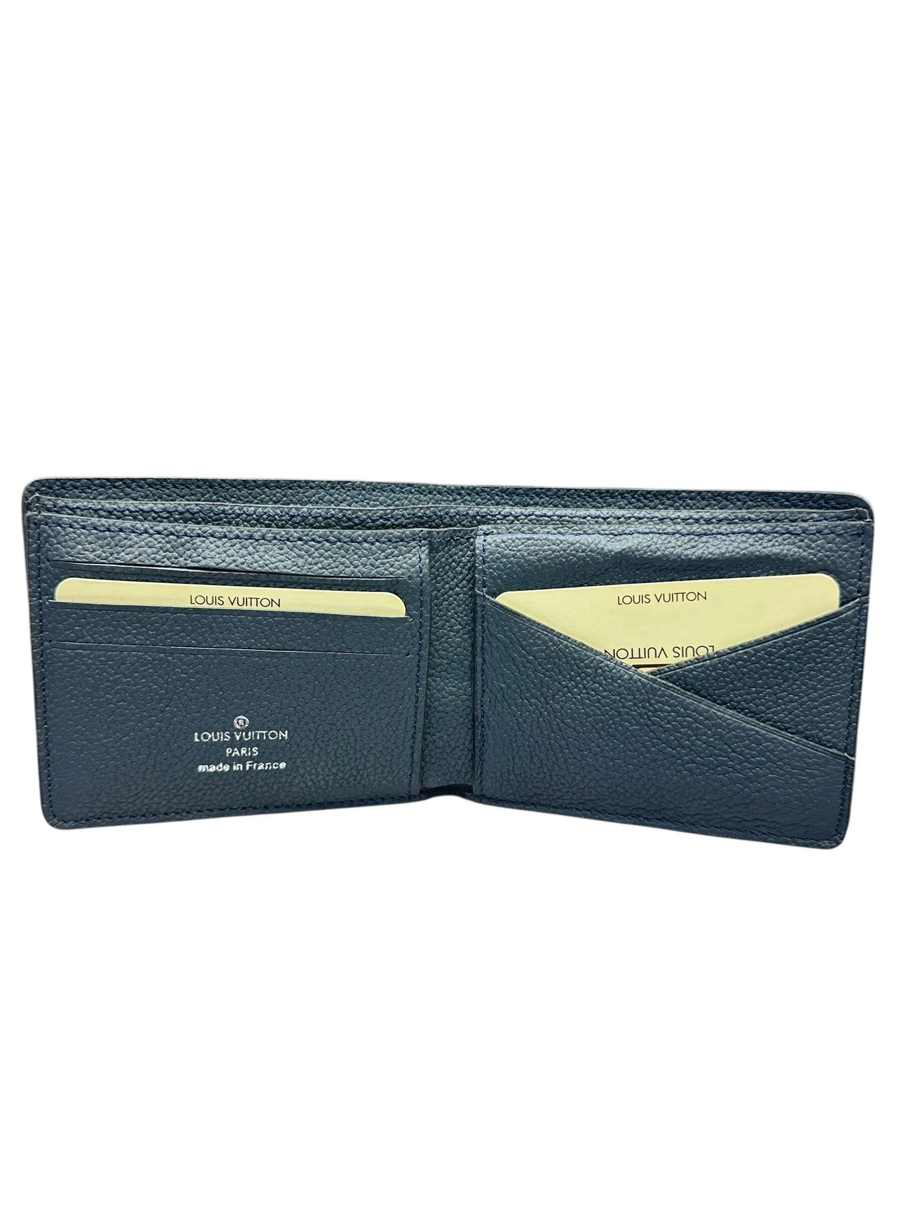 Amazing Navy Blue Monogram Leather Men Wallet - Image 2