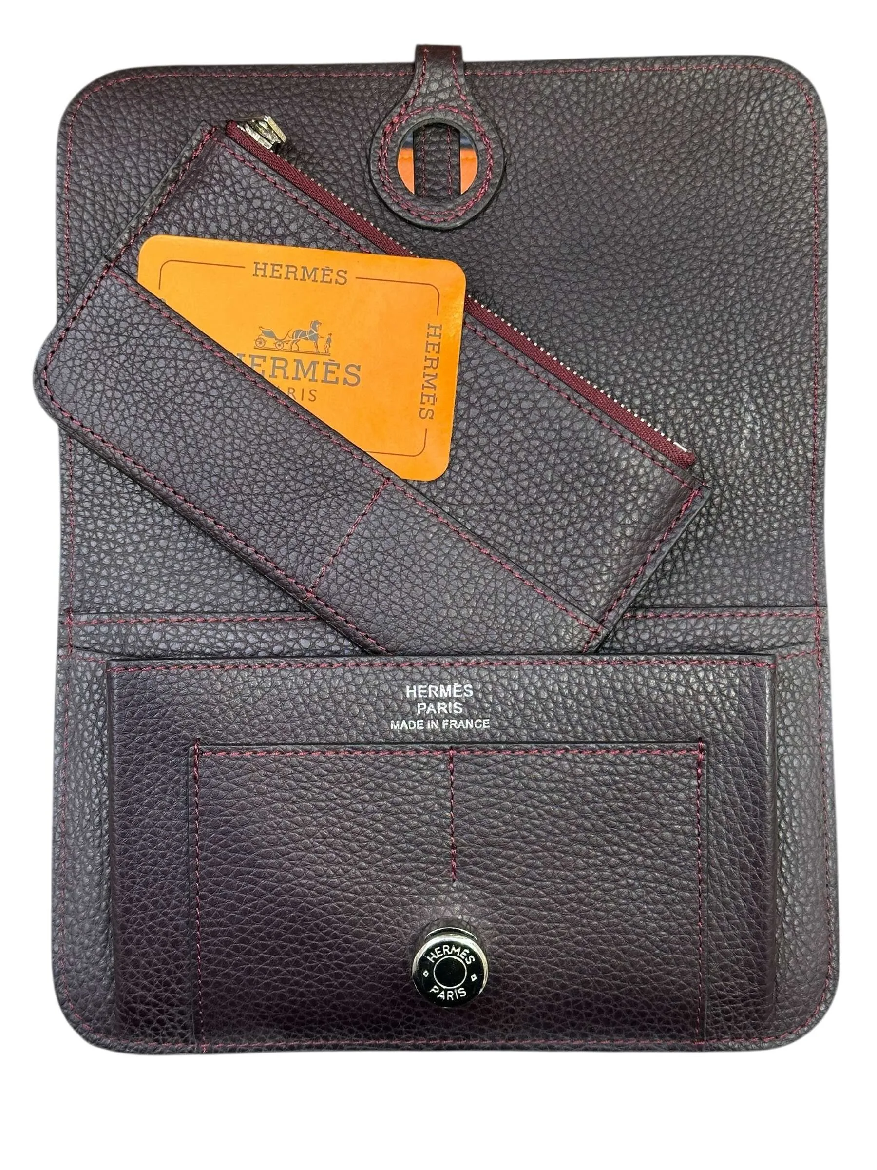 Amazing Burgundy Clemence Leather Dogon Travel Wallet - Image 2
