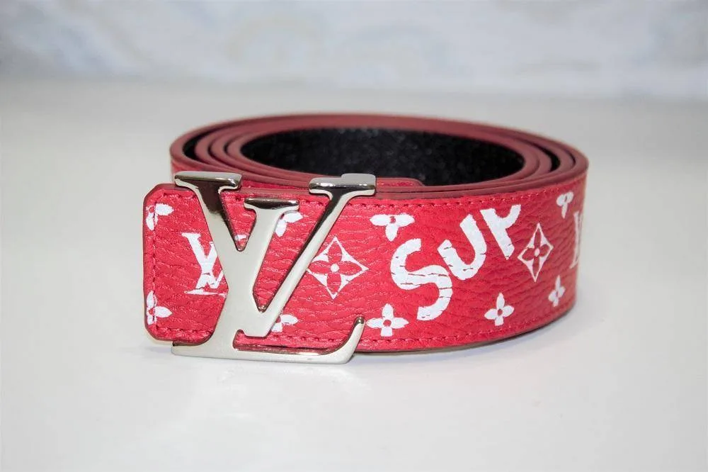 Red Monogram Leather Belt - Image 2