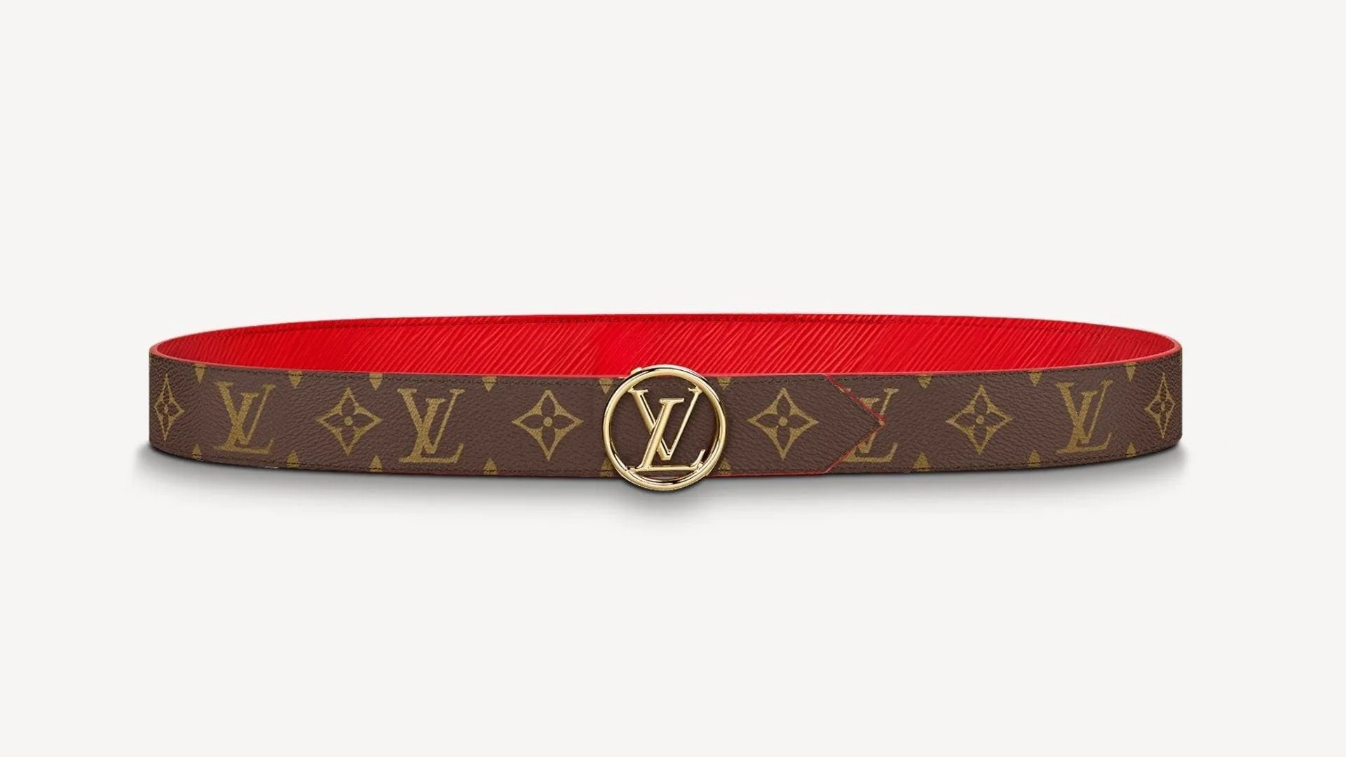 Red Reversible Leather Belt - Image 2