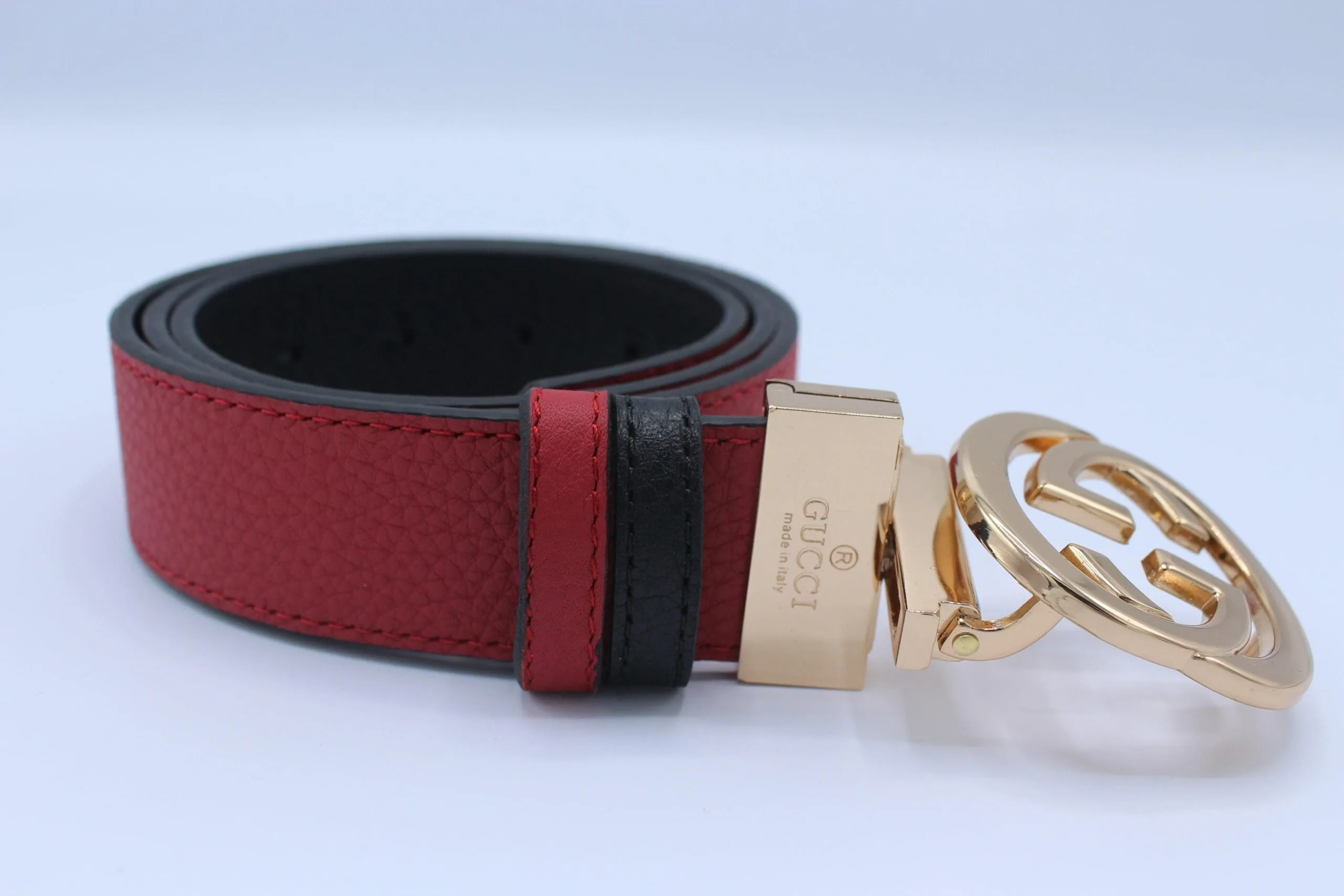 Reversible GG Buckle Leather Belt - Image 3