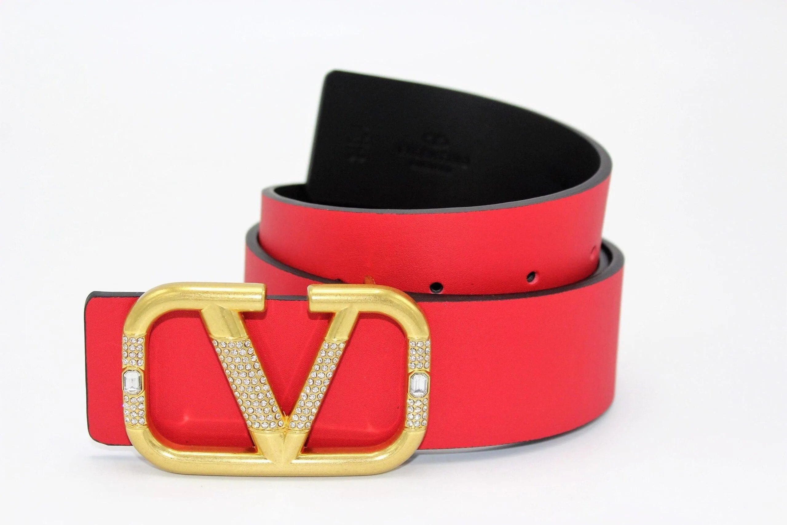REVERSIBLE V DIAMOND LOGO SIGNATURE BELT IN GLOSSY CALFSKIN - Image 5