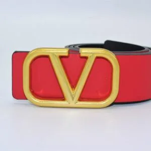 Alternative view of REVERSIBLE V LOGO SIGNATURE BELT IN GLOSSY CALFSKIN