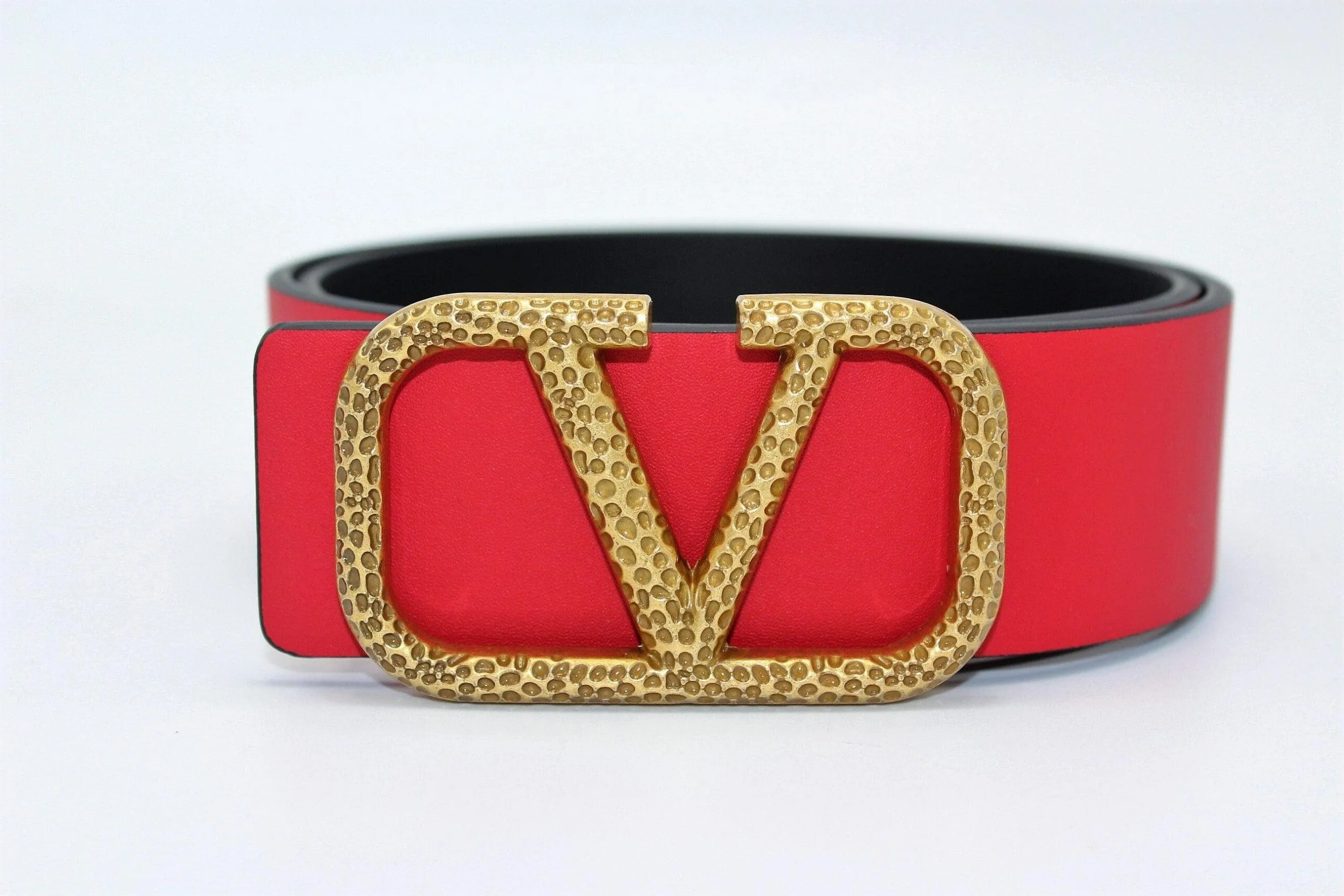 REVERSIBLE V LOGO SIGNATURE BELT IN GLOSSY CALFSKIN - Image 4