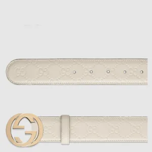Alternative view of Signature Leather Belt White