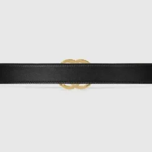 Alternative view of Torchon Double G Buckle Black Leather Belt