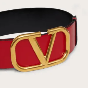 Alternative view of V Gold Buckle Leather Belt