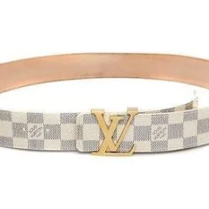 Alternative view of White Damier Leather Belt
