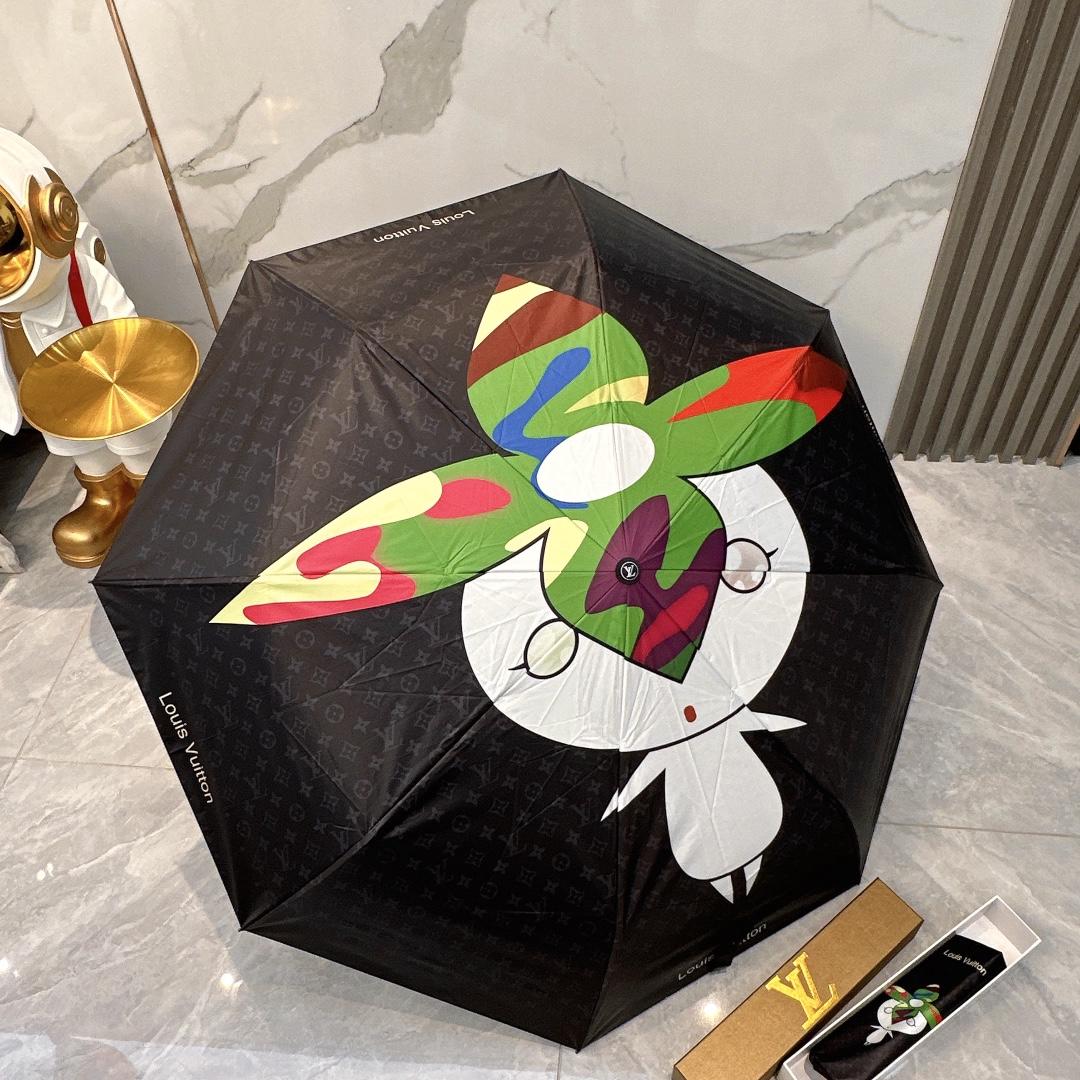 Fendi Logo Compact Umbrella White - Image 4