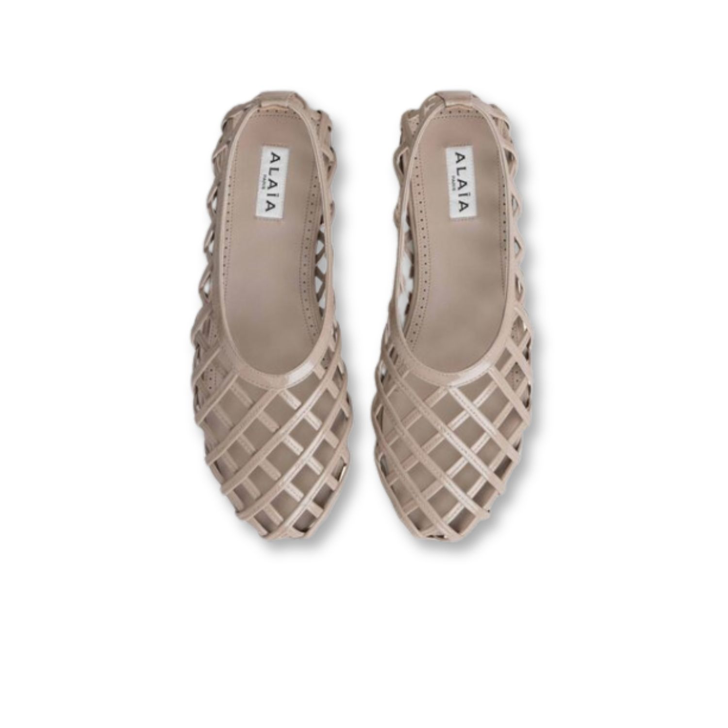 Alaia Case Ballet Flats In Grege Patent - AA3A045CK212 - 824