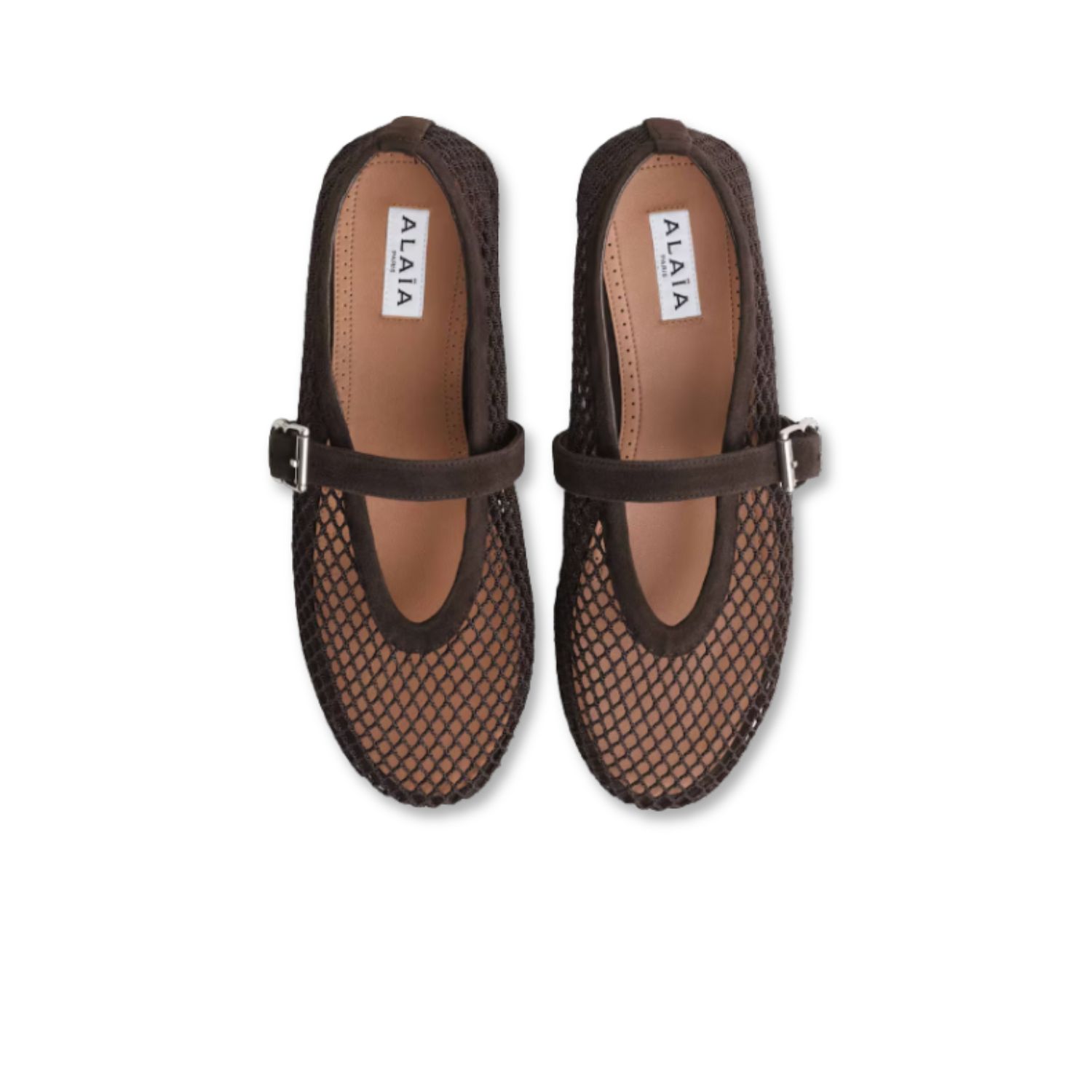 Alaia Ballet Flats In Fishnet Dark Brown - AA3A029TK061 - 733