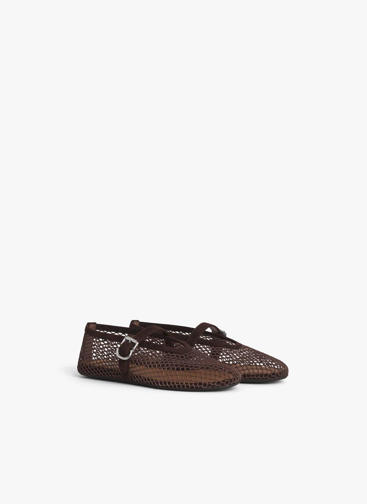 Alaia Ballet Flats In Fishnet Dark Brown - AA3A029TK061 - 733 - Image 3