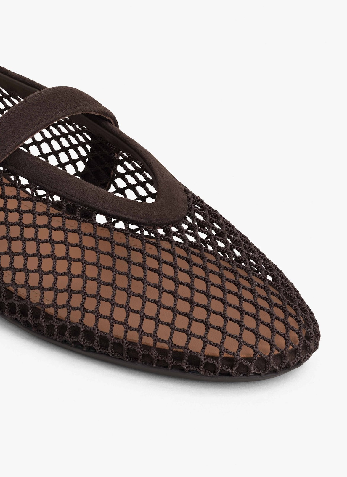 Alaia Ballet Flats In Fishnet Dark Brown - AA3A029TK061 - 733 - Image 4