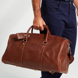 Men’s Versatile Leather Weekender Bag with Integrated Shoe (Pack of 3)