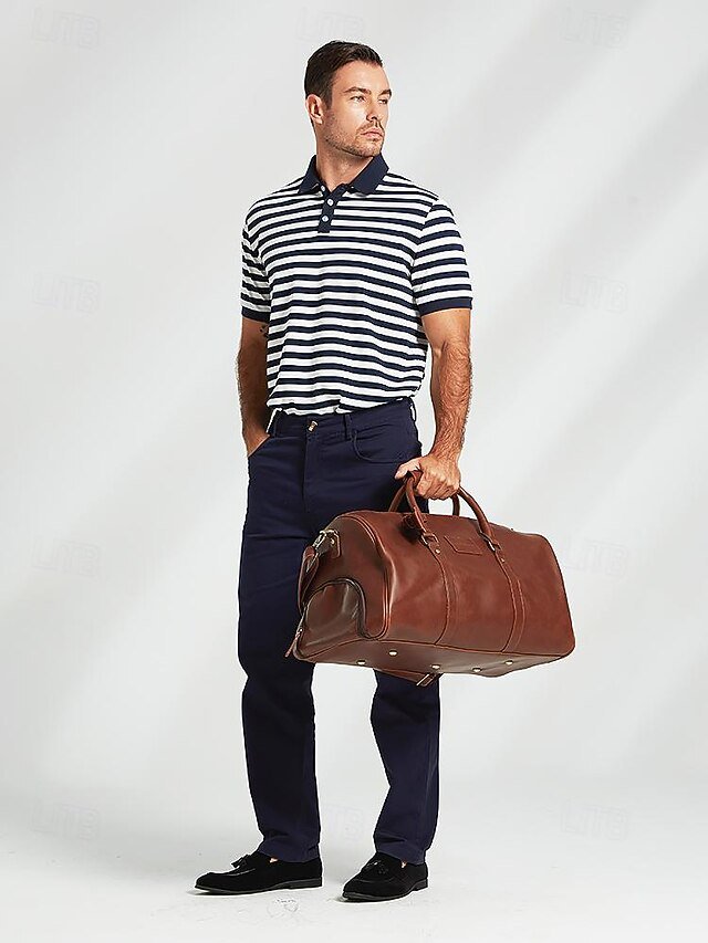 Men’s Versatile Leather Weekender Bag with Integrated Shoe (Pack of 3) - Image 3