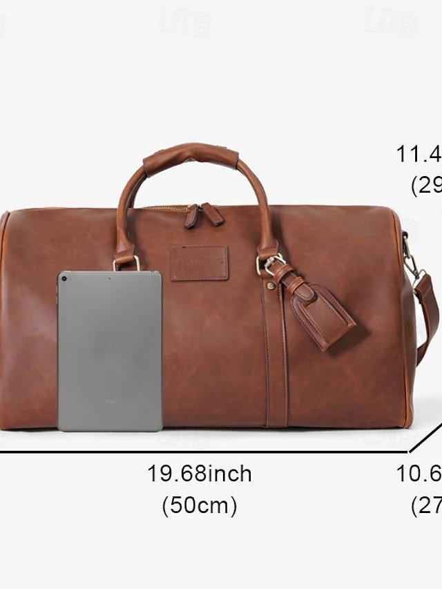 Men’s Versatile Leather Weekender Bag with Integrated Shoe (Pack of 3) - Image 5