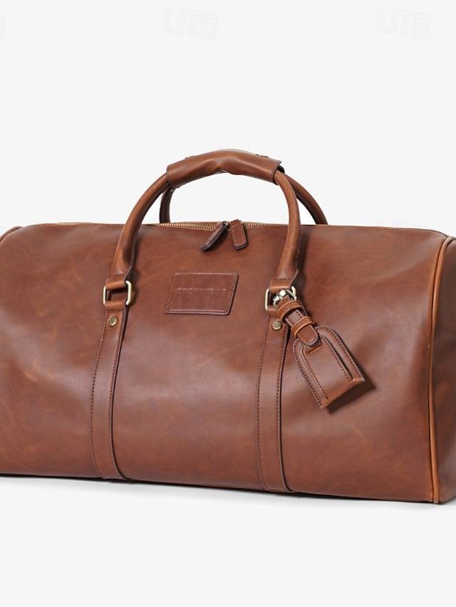 Men’s Versatile Leather Weekender Bag with Integrated Shoe (Pack of 3) - Image 8