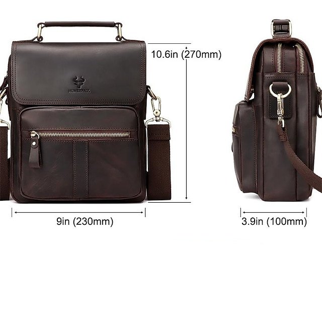 Men’s Nappa Leather Crossbody Bag in Light Brown - Image 5