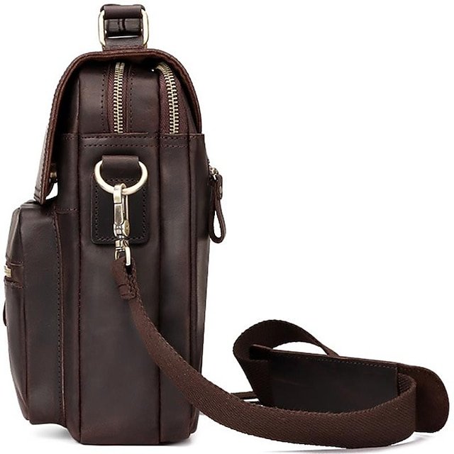 Men’s Nappa Leather Crossbody Bag in Light Brown - Image 6