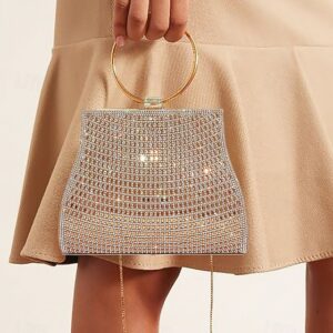 Alternative view of Elegant Crystal Evening Clutch with Gold Ring Handle (Pack of 5)