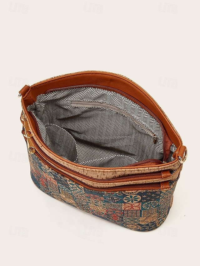 Women’s Faux Leather Crossbody Bag with Zipper - Image 2