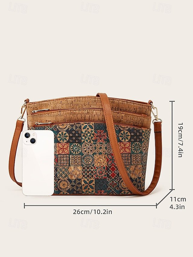 Women’s Faux Leather Crossbody Bag with Zipper - Image 4