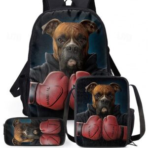 Boys 3-piece Cool Dog Headphones Printed Backpack Set