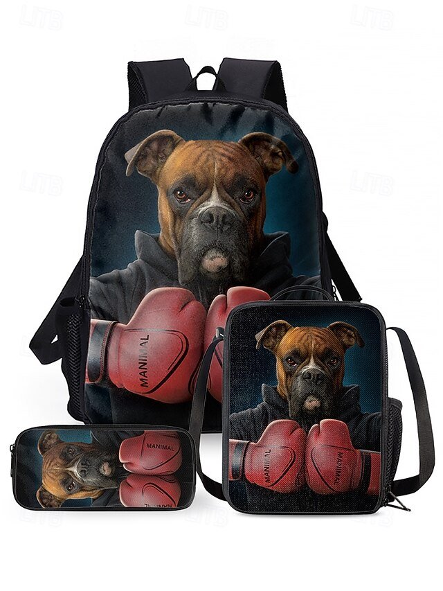 Boys 3-piece Cool Dog Headphones Printed Backpack Set