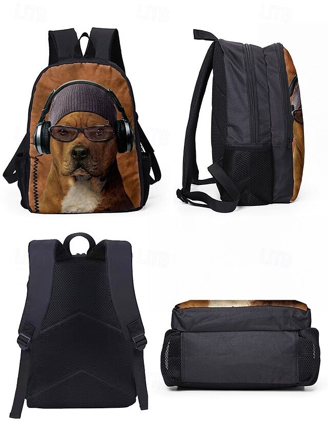 Boys 3-piece Cool Dog Headphones Printed Backpack Set - Image 6
