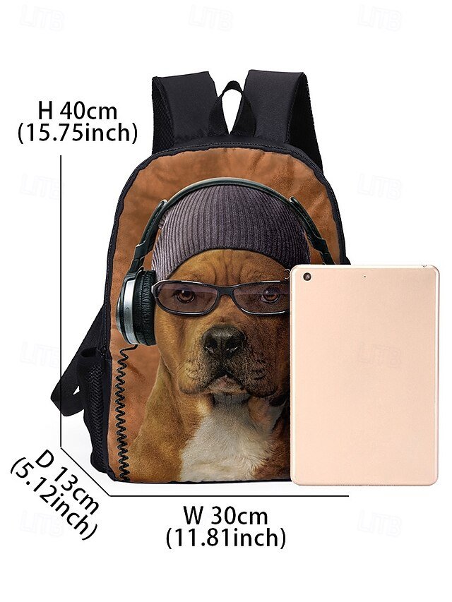 Boys 3-piece Cool Dog Headphones Printed Backpack Set - Image 8