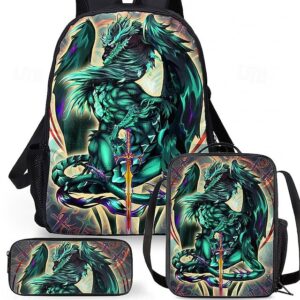 Boys’ Dragon Themed Three-piece Backpack Set