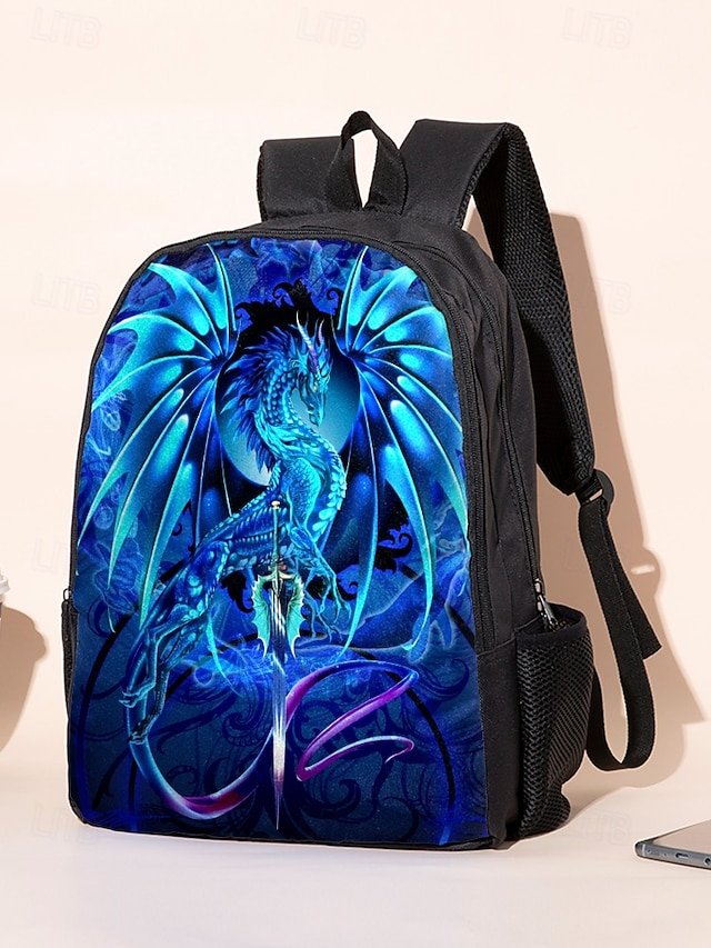 Boys’ Dragon Themed Three-piece Backpack Set - Image 3