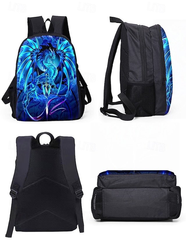 Boys’ Dragon Themed Three-piece Backpack Set - Image 6