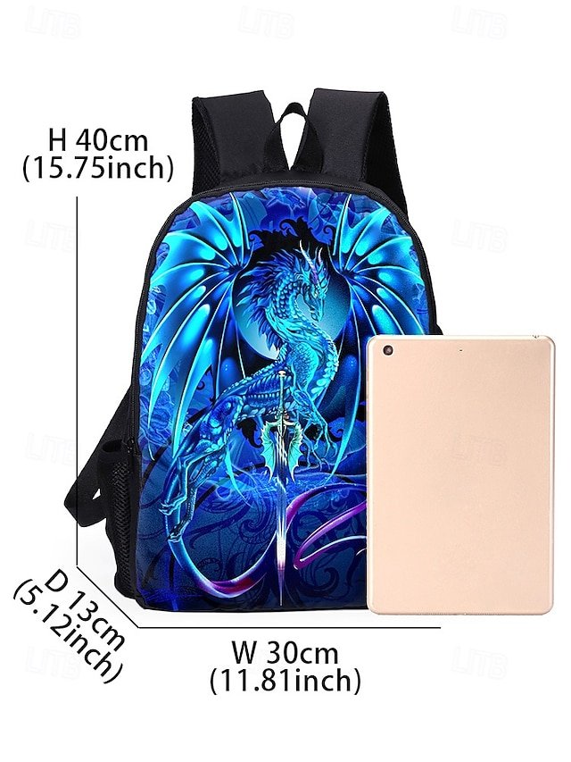 Boys’ Dragon Themed Three-piece Backpack Set - Image 8