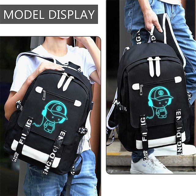 Boys’ Luminous School Backpack with USB Charging Port - Image 4